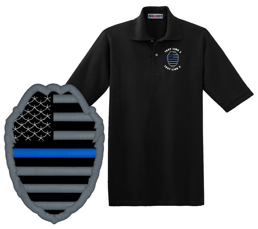 Thin Blue Line Flag Badge Polo (image for) Thin Blue Line Flag Badge Polo