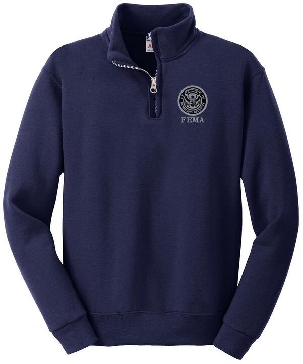 (image for) FEMA Black & Gray Logo Fleece 8oz Sweatshirt 1/4 Zip