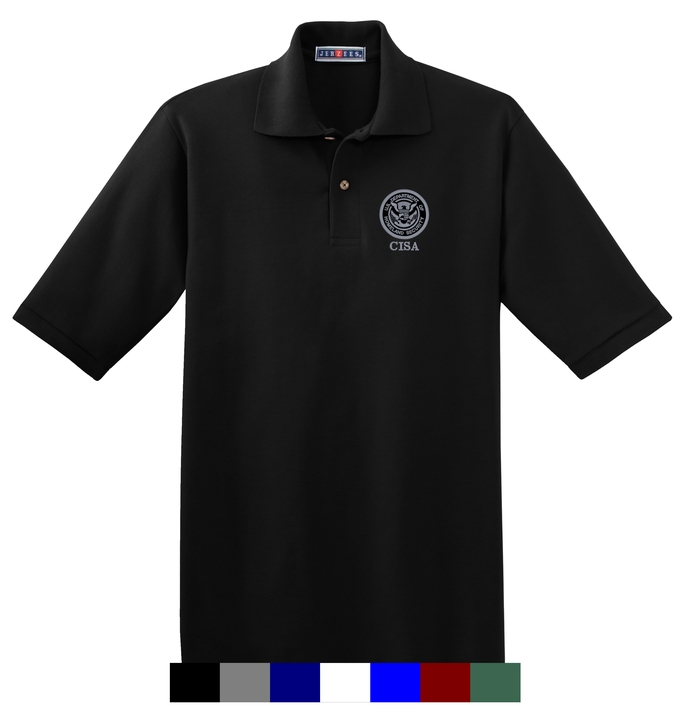 (image for) CISA Embroidered Black & Gray Logo Polo Shirt