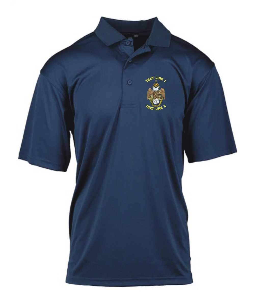 (image for) Scottish Rite 33* Moisture Wicking Polo #869